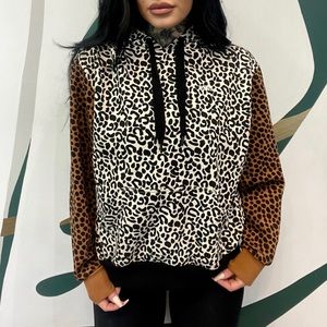 vans cheetah color block hoodie